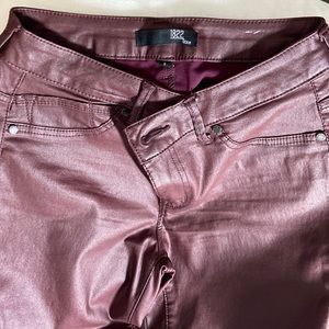 red vegan leather pants